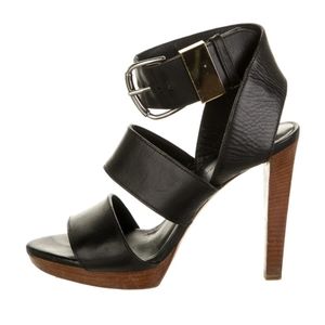 BALENCIAGA LEATHER STRAP SANDAL HEELS